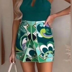 ZARA: Short printed skirt with Inverted box pleat (Size S) NWT